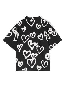 Molo heart-print twill shirt - Zwart