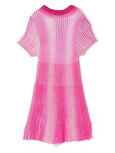Missoni Kids gradient-effect ribbed polo dress - Roze