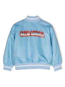 Palm Angels Kids logo-patch bomber jacket - Blauw