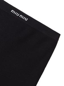 Miu Miu seamless ribbed cotton boxers - Zwart