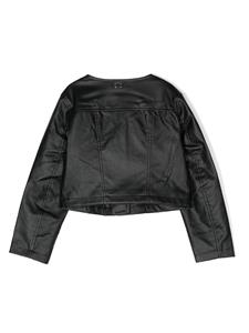 TWINSET Kids off-centre zipped jacket - Zwart