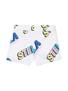 Stella McCartney Kids logo-print cotton track shorts - Wit