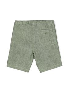Il Gufo Mid waist linnen bermuda shorts - Groen