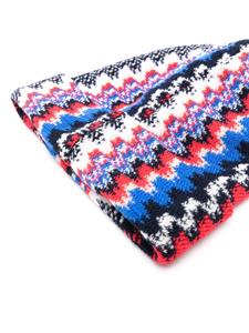 Missoni zigzag-weave wool beanie - Blauw
