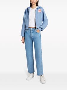 Kenzo rose-print zip-up hoodie - Blauw