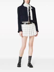 Miu Miu Striped sablé miniskirt - Wit