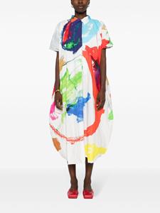 Daniela Gregis abstract-print midi dress - Wit