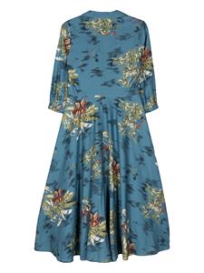 ASPESI Midi-jurk met bloemenprint - Blauw