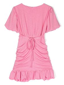 Miss Blumarine ruched-detailing lurex dress - Roze