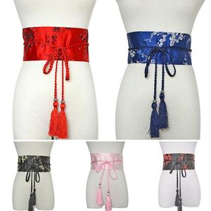 Minat PU Leather Bandage Corset Japanese Style Waist Belt PU Cummerbunds Kimono Belt Female Waistband