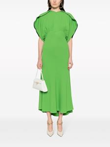 Victoria Beckham Midi-jurk met gedrapeerde mouwen - Groen