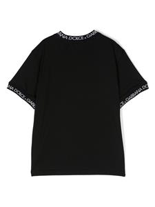 Dolce & Gabbana Kids logo-patch cotton T-shirt - Zwart