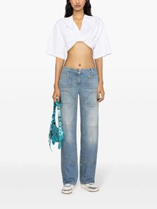 Palm Angels knee-panel mid-rise straight jeans - Blauw