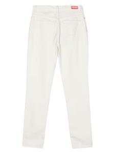 Kenzo mid-rise tapered-leg jeans - Wit