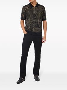 Billionaire leaf-print polo shirt - Zwart
