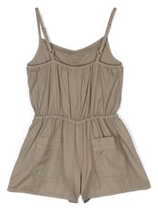 Zadig & Voltaire Kids logo-embroidered cotton playsuit - Groen