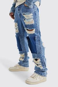 Boohoo Onbewerkte Versleten Baggy Jeans, Antique Wash
