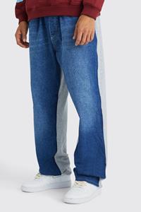 Boohoo Tall Hybride Baggy Jeans Met Elastische Taille Joggingbroek, Dark Blue