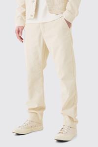 Boohoo Relaxed Tapered Cord Trouser In Sand, Sand