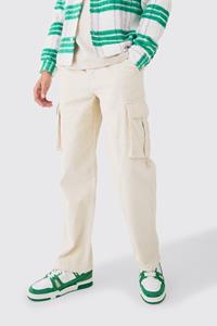 Boohoo Relaxed Cargo Cord Trouser In Sand, Sand
