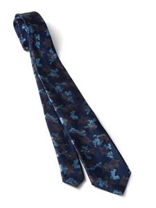 Prada floral-jacquard silk tie - Blauw