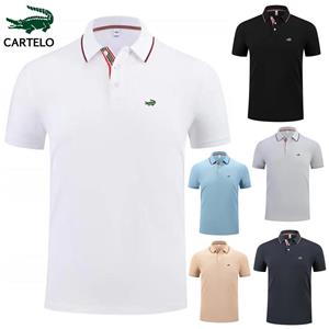 CARTELO Spring and Summer High Quality Washed Cotton New Embroidered Polo Collar Shirt Couple Polo Shirt