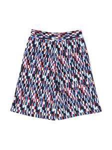 Missoni Kids geometric-print cotton shorts - Blauw