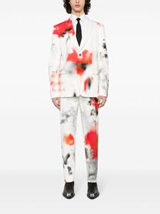 Alexander McQueen blotch-print slim-fit trousers - Wit