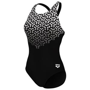 Arena  Women's Kikko V Swimsuit V Back Graphic - Badpak, zwart