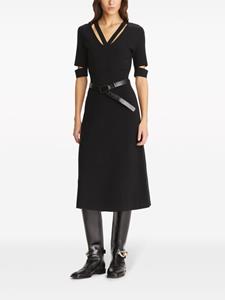 Tory Burch Midi-jurk met V-hals - Zwart