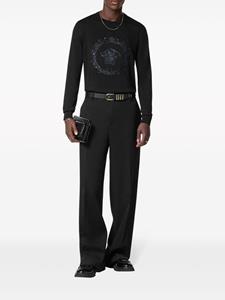 Versace Katoen-zijden sweater met Medusa borduurwerk - Zwart