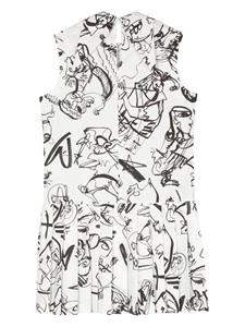 Charles Jeffrey Loverboy Mini-jurk met abstracte print - Wit