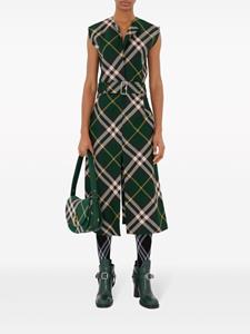 Burberry NovaCheck wool midi dress - Groen