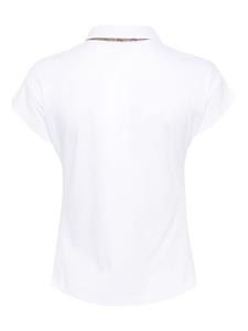 Herno logo-tape cotton polo top - Wit