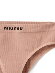Miu Miu logo-waistband seamless briefs - Roze