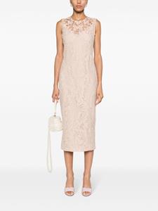 Nº21 floral-embroidered midi dress - Roze