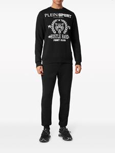 Plein Sport Sweater van katoenblend met logoprint - Zwart