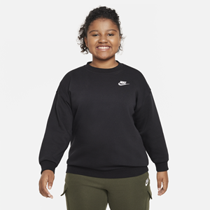 Nike Sportswear Club Fleece oversized sweatshirt voor meisjes (ruimere maten) - Zwart
