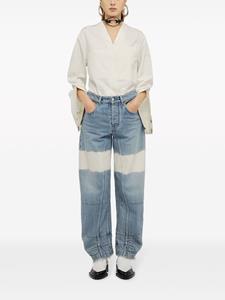 Jil Sander High waist jeans met colourblocking - Blauw