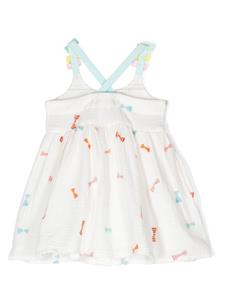 Stella McCartney Kids Katoenen jurk met strikdetail - Wit