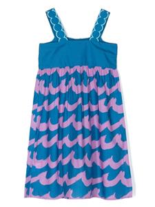 Stella McCartney Kids abstract-print cotton dress - Blauw