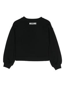 Moschino Kids Katoenen sweater met logoprint - Zwart