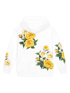 Dolce & Gabbana Kids Hoodie met bloemenprint - Wit