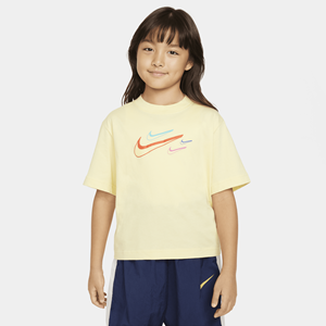 Nike Sportswear T-shirt met recht design voor meisjes - Geel