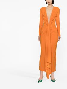 Solace London Midi-jurk met diepe hals - Oranje