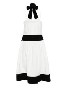 Kimhekim scarf cotton-linen midi dress - BLACK/WHITE