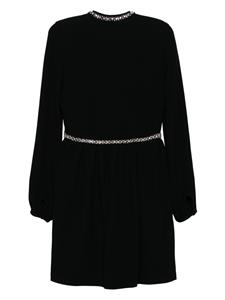 Dice Kayek crystal-embellished long-sleeve minidress - Zwart
