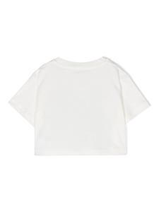 Versace Kids logo-print cropped T-shirt - Wit