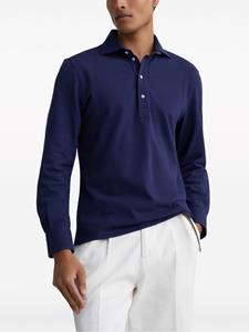 Brunello Cucinelli cotton long-sleeve polo shirt - Blauw