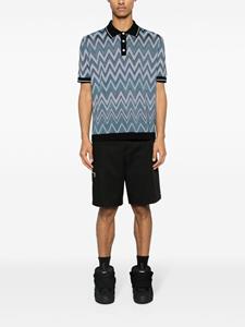 Missoni zigzag-woven knitted polo shirt - Blauw